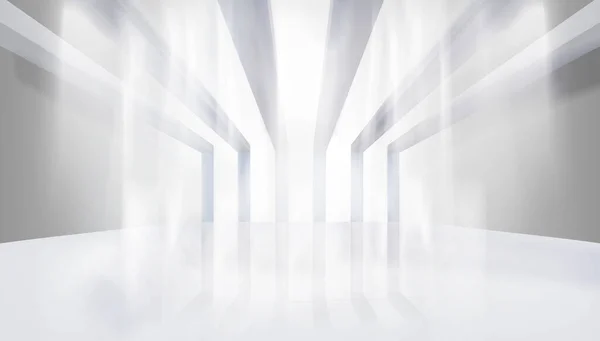 现代办公楼里的空荡荡的大厅 发光的太阳光 图形元素为您的设计 矢量说明 — 图库矢量图片