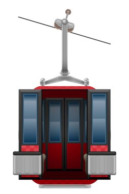 Kabin Kayak teleferik vektör illüstrasyon izole beyaz arka plan üzerinde