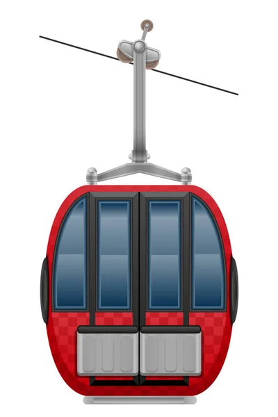 Cabină Schi Cablu Vector Ilustrație Izolat Fundal Alb — Vector de stoc