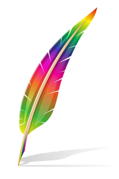 Art Creative Feather Pen Concept Vector Illustration Isolated White Background — Stock Vector