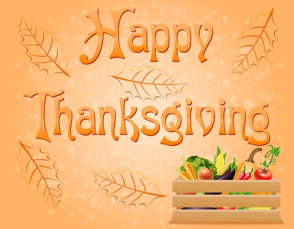 Text Happy Thanksgiving Vector Illustration Isolated Background — Stock Vector