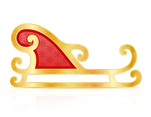 Vánoční Sáně Santa Claus Vektorové Ilustrace Izolované Bílém Pozadí — Stockový vektor