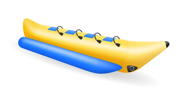 Banane Schlauchboot Für Wasser Unterhaltung Vektor Illustration Isoliert Auf Weißem — Stockvektor