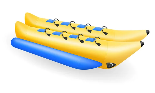 Banane Schlauchboot Für Wasser Unterhaltung Vektor Illustration Isoliert Auf Weißem — Stockvektor