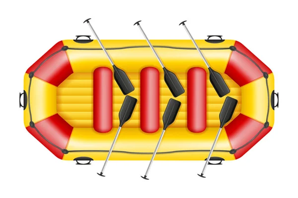 Felfújható Rafting Csónak Vektoros Illusztráció Elszigetelt Fehér Background — Stock Vector