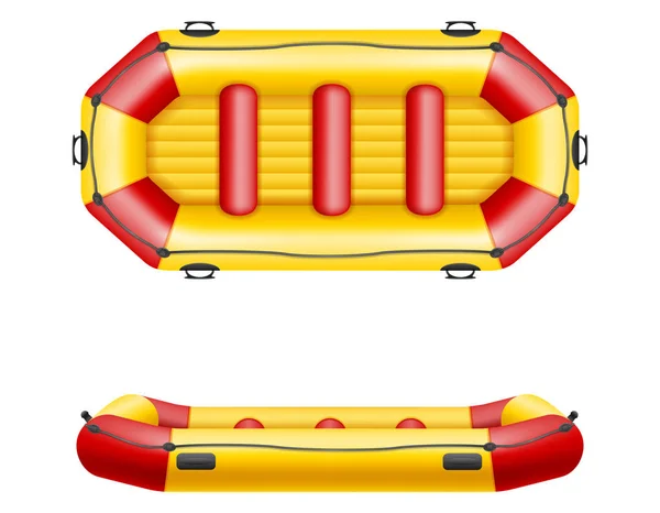 Barco Rafting Inflable Ilustración Vectorial Aislado Sobre Fondo Blanco — Vector de stock
