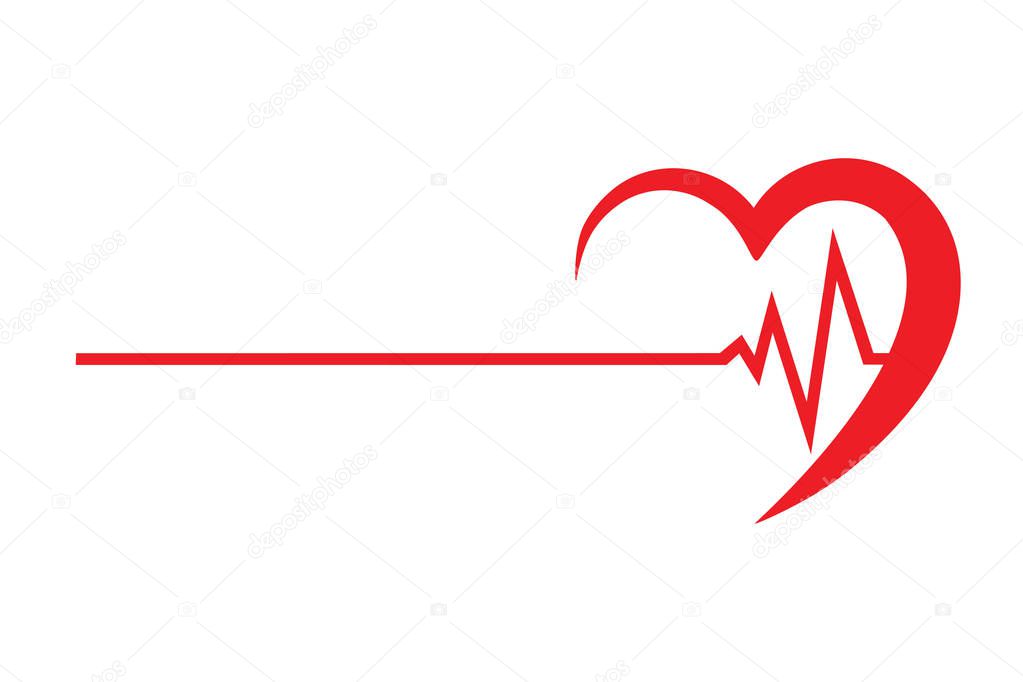 Logo for a cardio clinic vector illustration isolated on white background