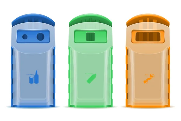 Plastick Dumpster Απορρίμματα Διαλογής Εικονογράφηση Διάνυσμα Που Απομονώνονται Λευκό Φόντο — Διανυσματικό Αρχείο
