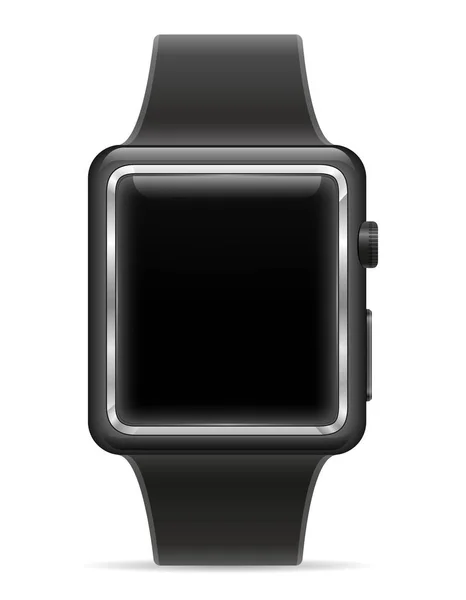 Digitale Smart Watch Mit Touchscreen Vektordarstellung Isoliert Auf Weißem Hintergrund — Stockvektor