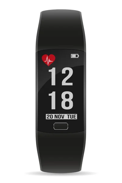 Numérique Smart Bracelet Montre Fitness Avec Écran Tactile Illustration Vectorielle — Image vectorielle