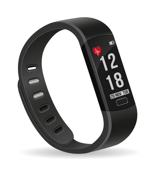 Digitale Intelligente Fitness Armband Mit Touchscreen Stock Vektor Illustration Isoliert — Stockvektor