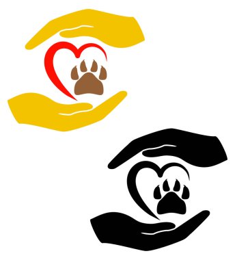 kavramı koruma ve beyaz arka plan üzerinde izole hayvanlar vektör çizim sevgisi