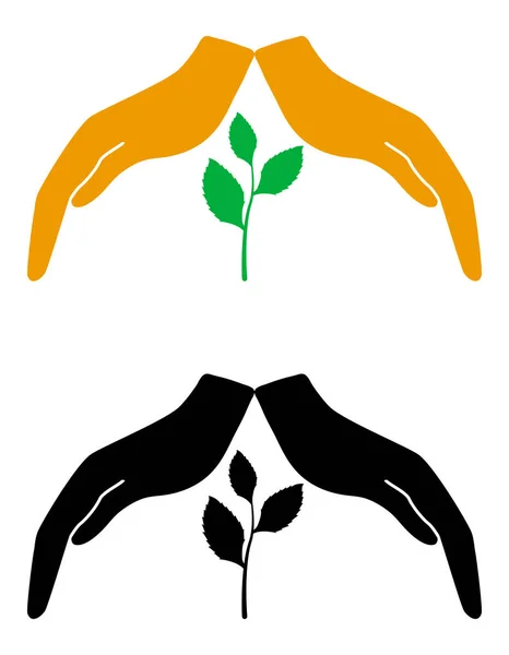 Koncepció Védelem Szeretet Növények Természet Vektoros Illusztráció Elszigetelt Fehér Background — Stock Vector