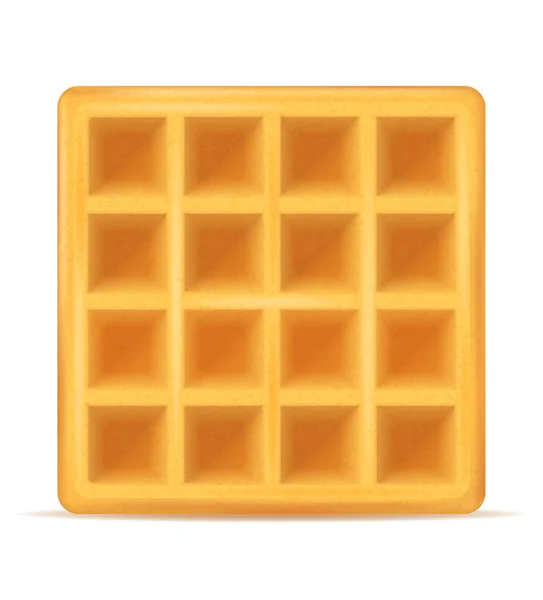 Gaufre Belge Dessert Sucré Pour Petit Déjeuner Illustration Vectorielle Isolé — Image vectorielle