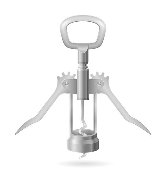 металлический штопор для открытия пробки в винной бутылке векторной иллюстрации изолированы на белом фоне

