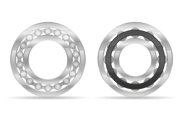 Metal Ball Roller Bearing Vector Illustration Isolated White Background — Stock Vector
