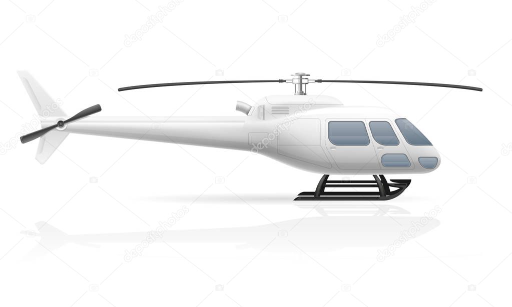 civilian passenger helicopter vector illustration