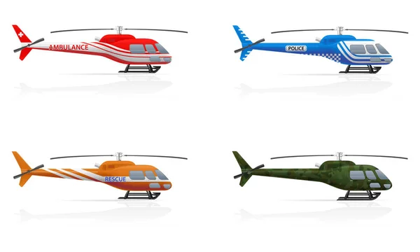 Special purpose helicopters vector illustration — Stock Vector