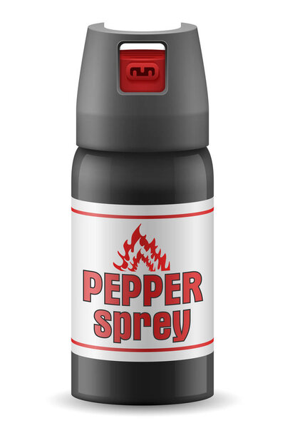 pepper gas sprey self defense vector illustration