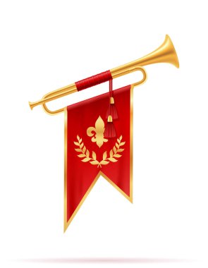 king royal golden horn trumpet vector illustration clipart
