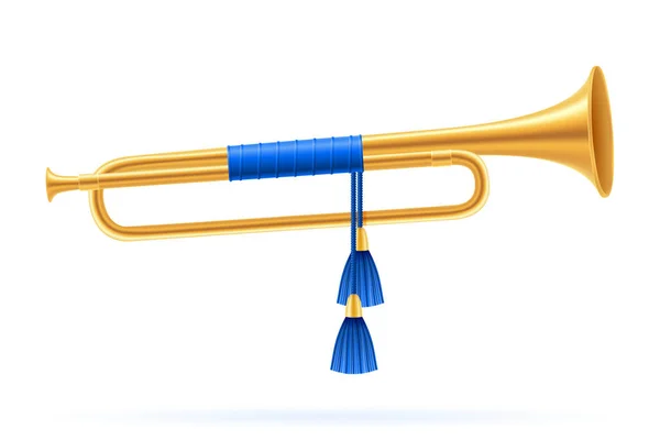 Rey real cuerno de oro trompeta vector ilustración — Archivo Imágenes Vectoriales