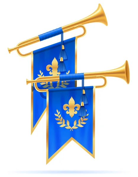 Kral Kraliyet altın boynuz trompet vektör çizim — Stok Vektör