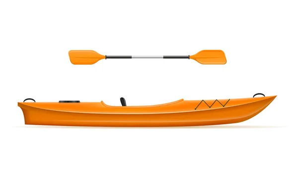 Kayak di plastica per la pesca e il turismo vettoriale illustrazione — Vettoriale Stock