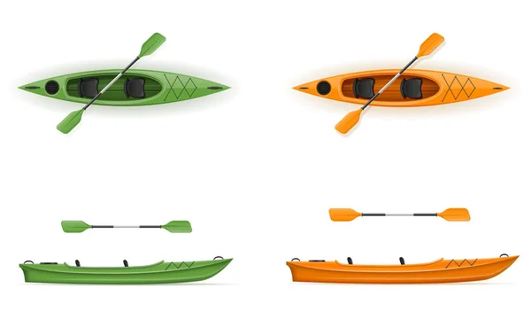 Plastic kayak for fishing and tourism vector illustration — Stock Vector