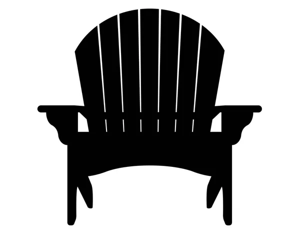 Fauteuil de plage ou de jardin silhouette contour noir vecteur illustr — Image vectorielle