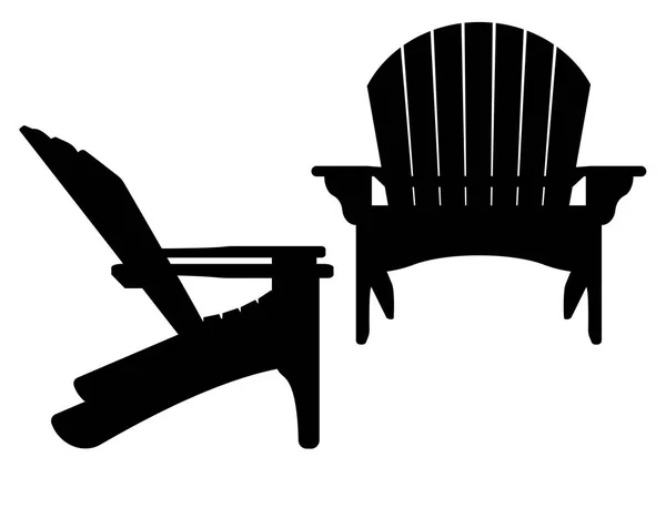 Strand of tuin fauteuil zwarte contour silhouet vector illustr — Stockvector