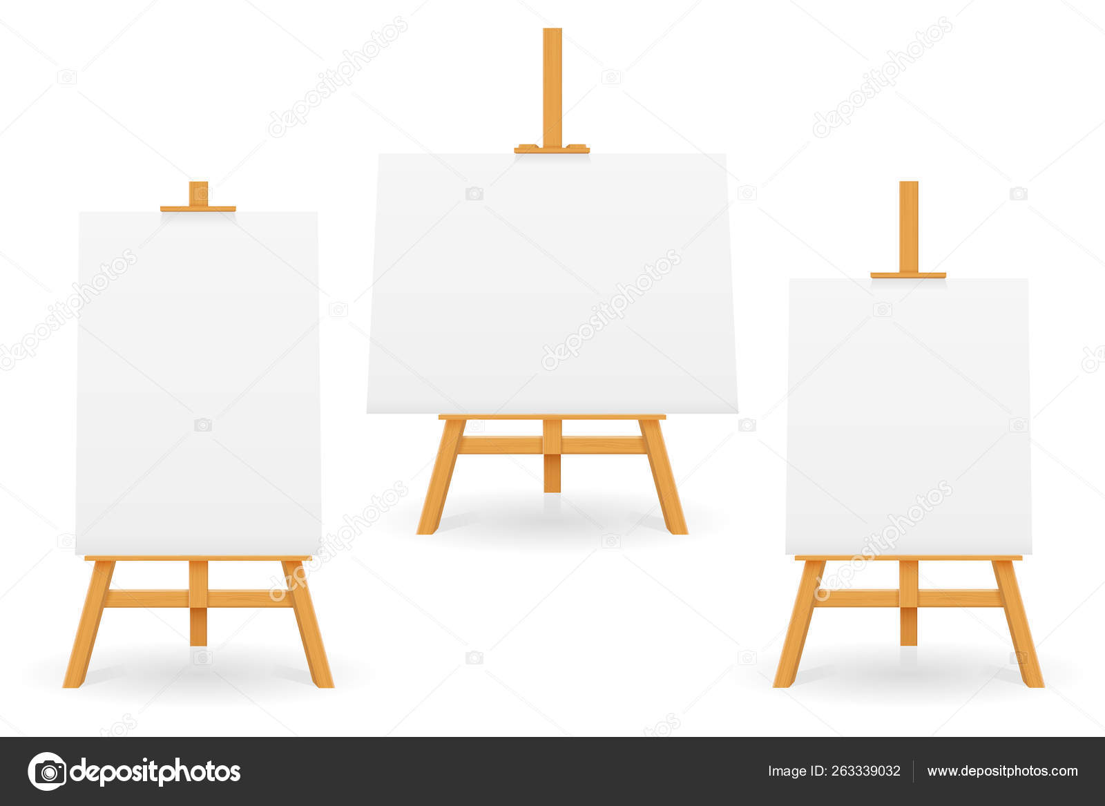 wooden easel for painting and drawing vector illustration, Stock vector