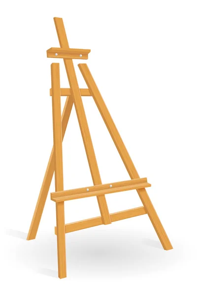Wooden easel for painting and drawing vector illustration — 스톡 벡터