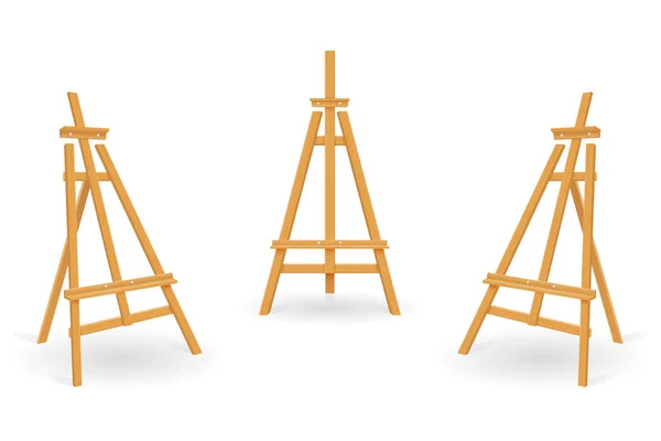 Wooden easel for painting and drawing vector illustration — 스톡 벡터