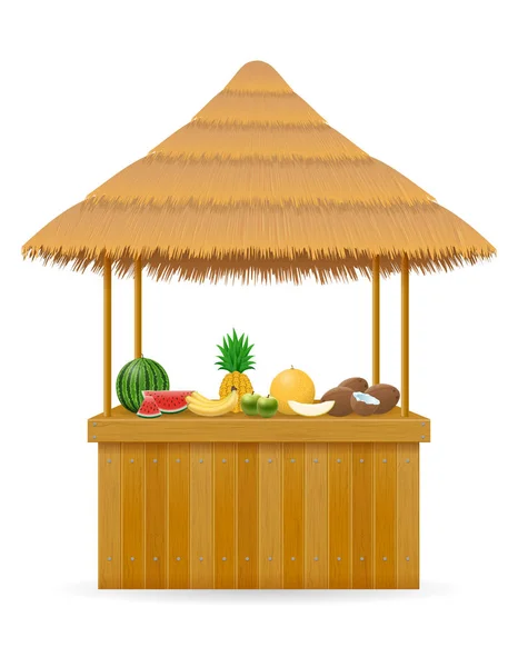 Beach stall fresh bar for summer holidays on resort in the tropi — Stock Vector