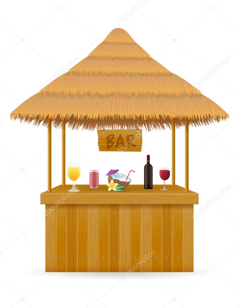 beach stall bar for summer holidays on resort in the tropics vec