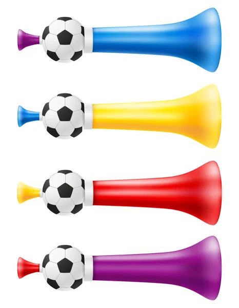 Horn Attribut Fußball Fußball und Sportfans Vektor Illustrati — Stockvektor