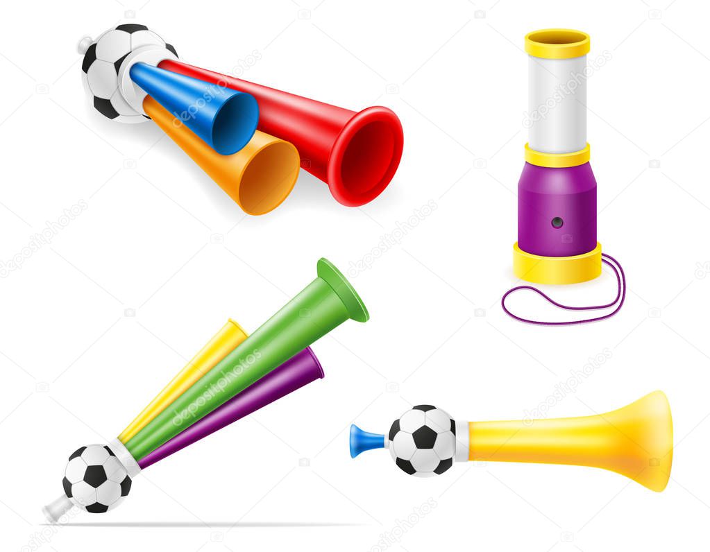 horn attribute football soccer and sports fans vector illustrati
