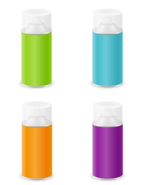 Metal bir konteynır vektör çizimine sprey boya