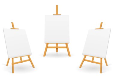 Boş bir papalık yaprağıyla resim ve çizim yapmak için ahşap sehpa