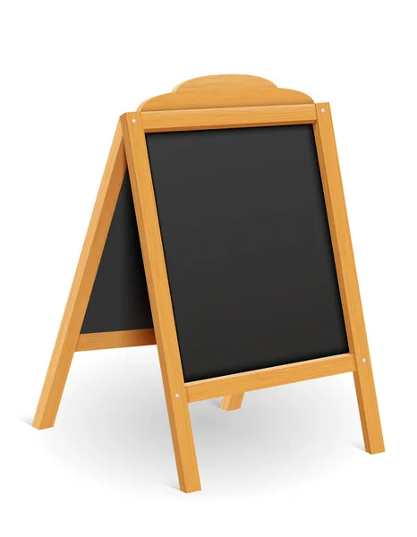 Wooden black menu board blank template for design vector illustr — Stock vektor