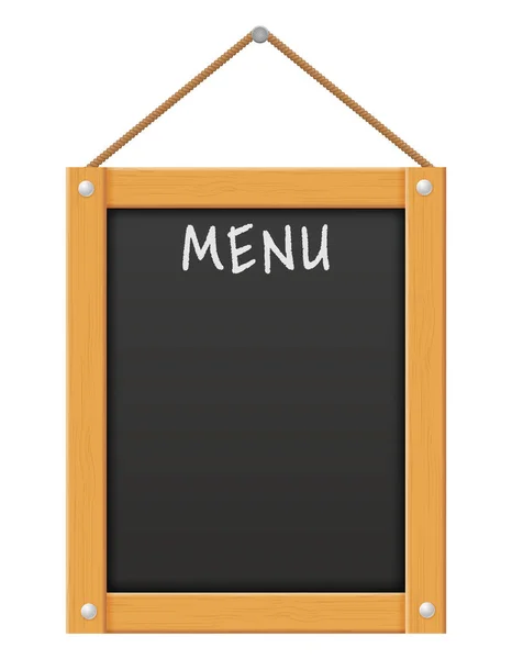 Wooden black menu board blank template for design vector illustr — Stock Vector