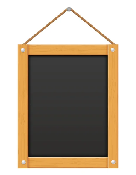 Wooden black menu board blank template for design vector illustr — Stock Vector