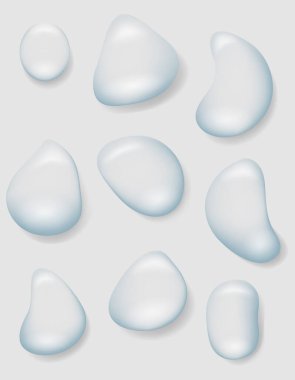 Gri arkaplanda bir damla su yağmuru veya sprey vektör çizimi izole