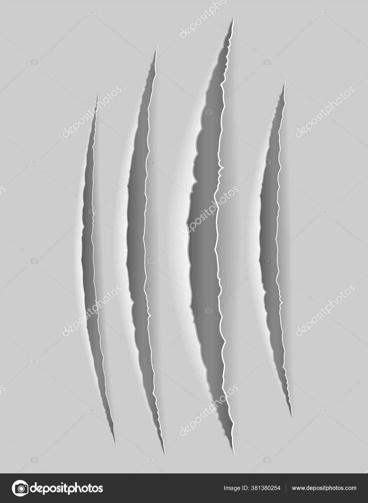 Scratch Claw Cuts Paper Transparent Shadows Design Vector Illustration ...