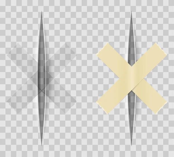 Realistische Papierschnitte Mit Einem Messer Mit Transparentem Hintergrund Zur Darstellung — Stockvektor