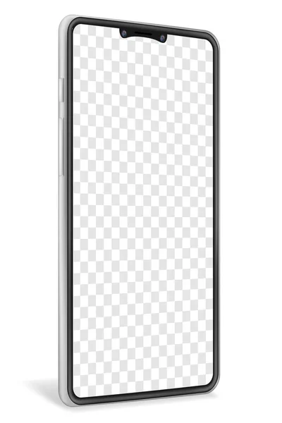 Реалістичний Смартфон Порожній Макет Мобільного Телефону Дизайну Векторні Ілюстрації Ізольовані — стоковий вектор