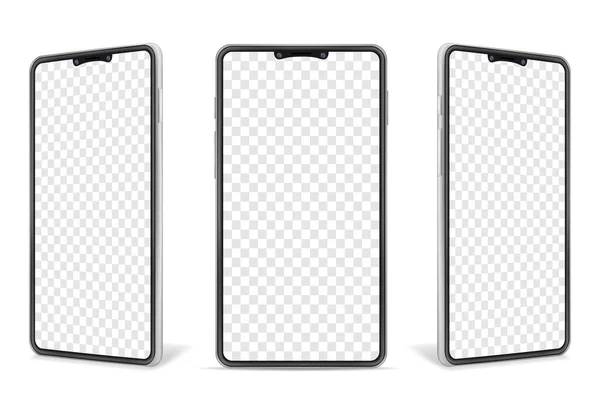 Realistic Smartphone Blank Mock Mobile Phone Design Vector Illustration Isolated — Stock Vector