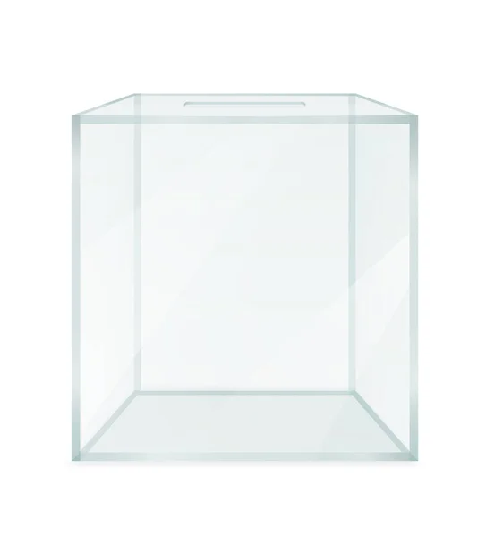 Glas Transparante Stembus Voor Verkiezingen Vector Illustratie Geïsoleerd Witte Achtergrond — Stockvector