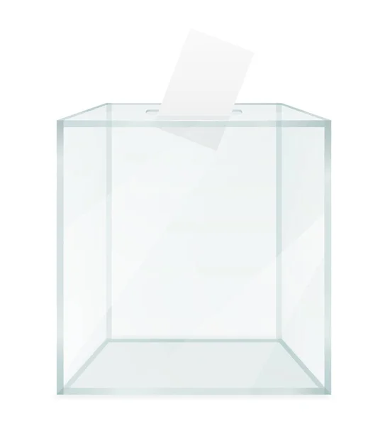 Glas Transparente Wahlurne Für Wahl Vektor Illustration Isoliert Auf Weißem — Stockvektor