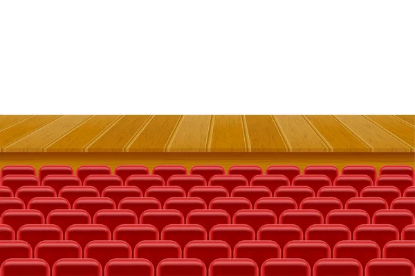 Theater Stage Hall Seats Spectators Vector Illustration Isolated White Background — Stock Vector